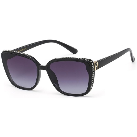 Aeliks Accessories - #26 Cat Eye Rhinestone Sunglasses - Black